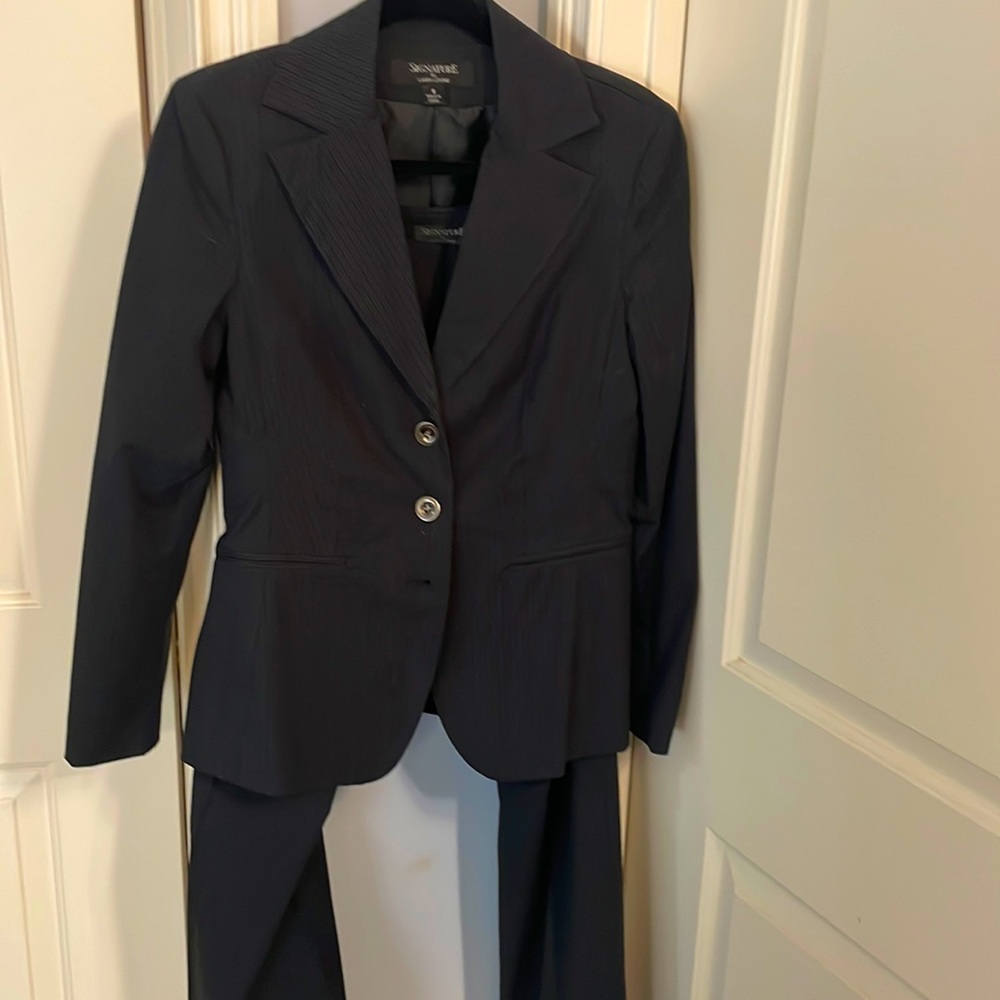 Navy Pant Suit - Pinstripe